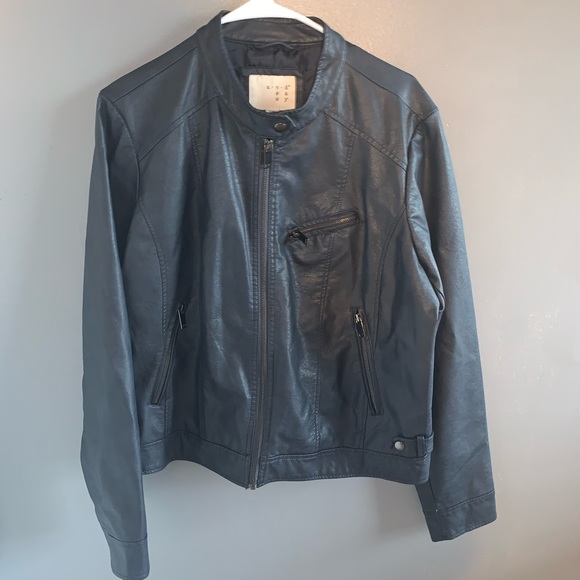 Jackets & Coats Xxl Womens Navy Blue Leather Jacket Poshmark